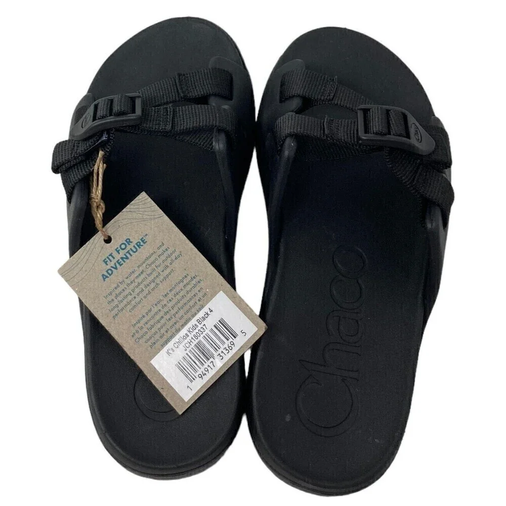 Chaco Chillos Kids Slip-On Sandals Size 4M Ultralight Comfort Black